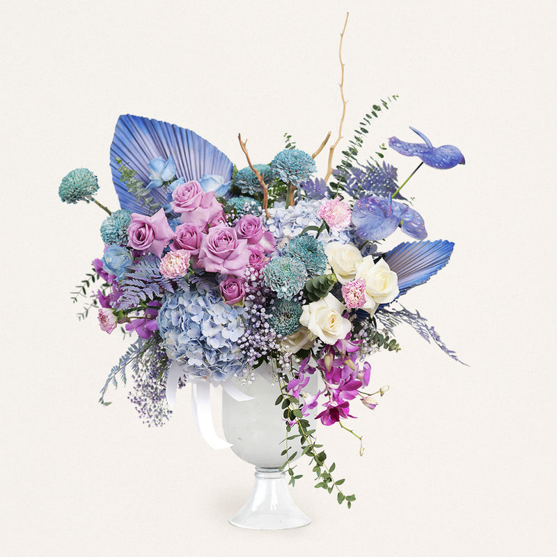 Vas Bunga Mawar Ungu dan Biru Rebecca Jakarta | Three Bouquets