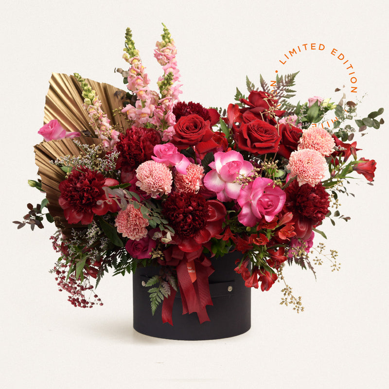 Bloom Box Premium Peony Merah Jakarta | Three Bouquets