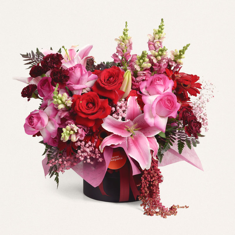 Bloom Box Victoria Bunga Mawar Lily Pink Merah Jakarta | Three Bouquets