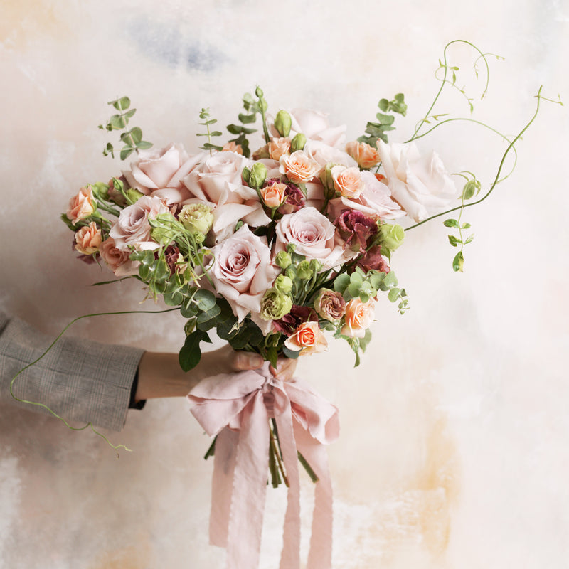 Buket Bunga Mawar Lilac & Peach Pengantin Augusta Three Bouquets