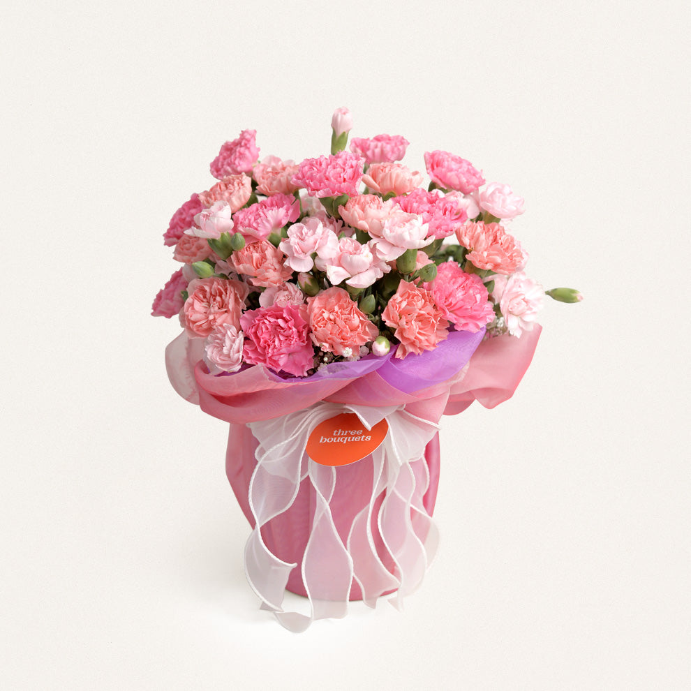 Vas Bunga Carnation Pink - Karen | Three Bouquets