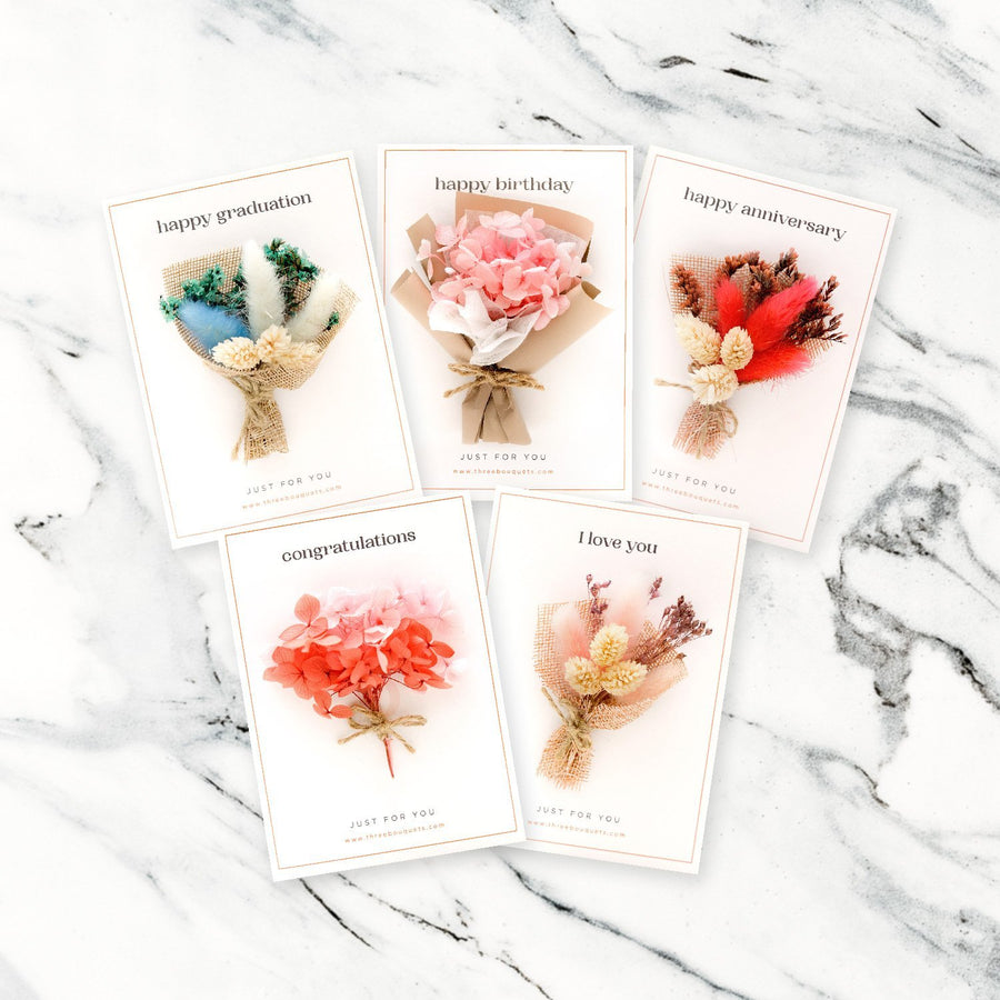 Flower Card - Three Bouquets
