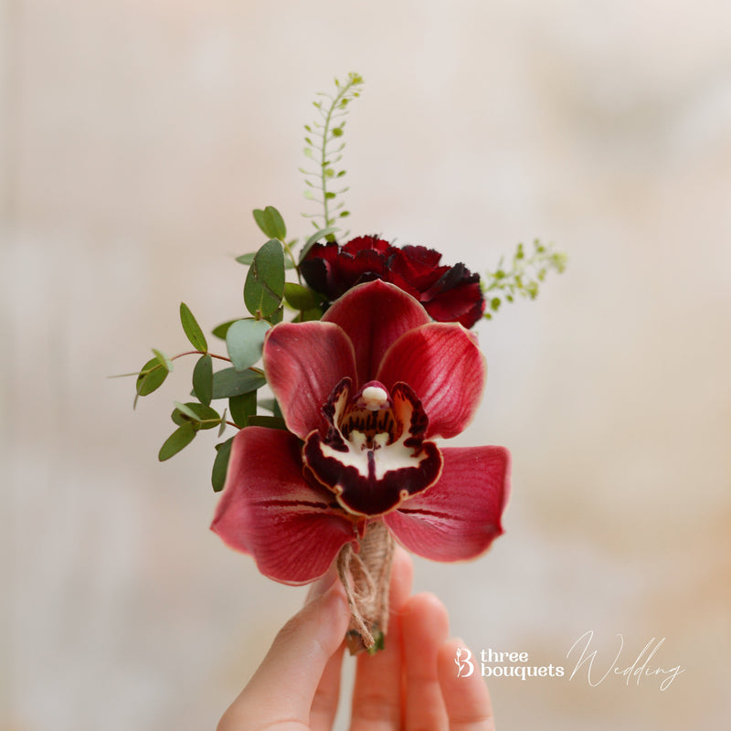 Red Boutonnière - Three Bouquets