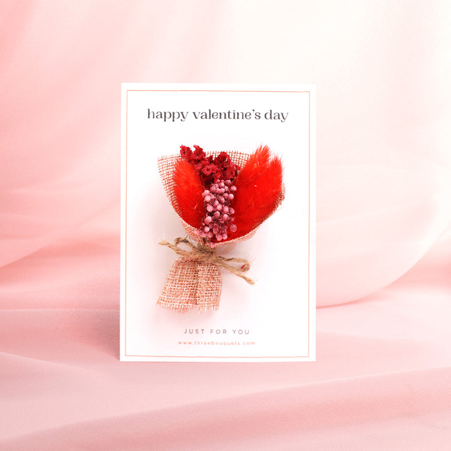 Valentine Flower Card Three Bouquets